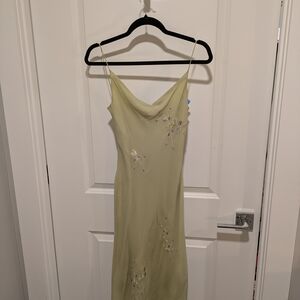 Laundry By Shelli Segal Light Green Embroidered Midi Dress